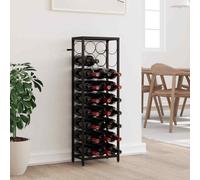 vidaXL Portavini da 27 Bottiglie Nero 34x18x100cm in Ferro Battuto