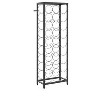 vidaXL Portavini da 27 Bottiglie Nero 34x18x100cm in Ferro Battuto