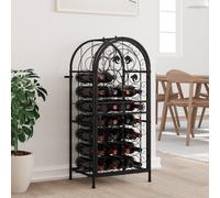 vidaXL Portavini da 33 bottiglie Nero 45x36x100 cm in ferro battuto