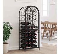 vidaXL Portavini da 41 Bottiglie Nero 45x36x120cm in Ferro Battuto