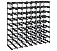 Portavini da 72 bottiglie nero in legno massello di pino