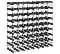 Portavini da 72 bottiglie nero in legno massello di pino