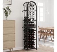 vidaXL Portavini da 73 Bottiglie Nero 45x36x200cm in Ferro Battuto