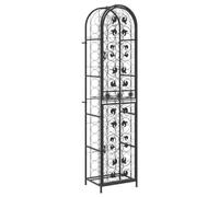 vidaXL Portavini da 73 Bottiglie Nero 45x36x200cm in Ferro Battuto