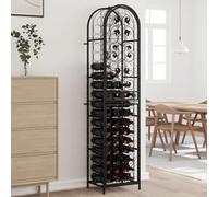 vidaXL Portavini da 73 Bottiglie Nero 45x36x200cm in Ferro Battuto