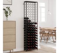 vidaXL Portavini da 95 Bottiglie Nero 54x18x200cm in Ferro Battuto