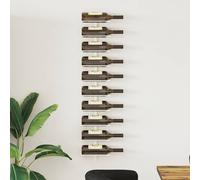 vidaXL Portavini da Parete per 10 Bottiglie Bianco in Metallo