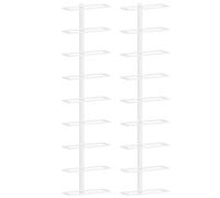 vidaXL Portavini da Parete per 9 Bottiglie 2 pz Bianco in Ferro