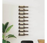 vidaXL Portavini da Parete per 9 Bottiglie Bianco in Ferro