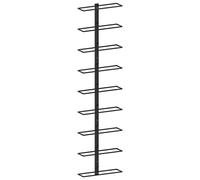 vidaXL Portavini da Parete per 9 Bottiglie Nero in Ferro