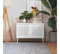 vidaXL Porte a persiana con porta 2 pz Bianco 39,5 x 39,4 cm