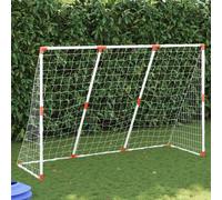 vidaXL Porte Calcio Bambini con Palloni 2 in 1 Bianche 184x64x124 cm
