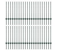vidaXL Pali per recinzione, 44 pezzi, profilo a U, verde, 120 cm, in acciaio