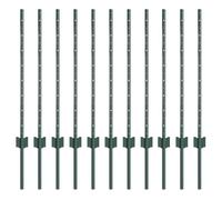 vidaXL Zaunpfosten 11 Stück U-Kanal Grün 80 cm Stahl