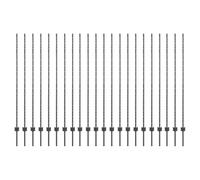 vidaXL Pali di recinzione 44 pz U-Channel Grigio 200 cm Acciaio