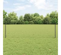 vidaXL Set di recinzione esagonale in acciaio zincato verniciato a polvere grigia | Recinzione esterna resistente ai raggi UV Include rete da 25 m e 10 pali | Design durevole per giardini e proprietà