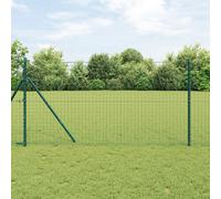 vidaXL Posti per Recinzione 13 pz Verde Ø32 mm 150 cm Acciaio Zincato
