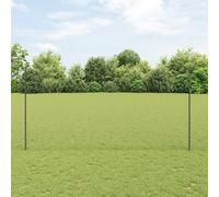 vidaXL Set di recinzioni in acciaio zincato grigio, resistente ai raggi UV e alle intemperie, include 3 pannelli e pali di design esagonali durevoli per confine da giardino
