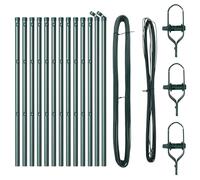 vidaXL Posts per Recinzione 13 pz Verde Ø32 mm 80 cm Acciaio Zincato