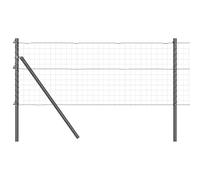 vidaXL Posts per Recinzione 52 pz Grigio Ø32 mm 80 cm Acciaio zincato