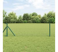 vidaXL Posts per Recinzione 7 pz Verde Ø32 mm 100 cm Acciaio Galvanizzato