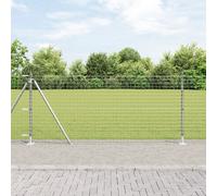 vidaXL Posts per recinzione con basi 52 pezzi Ø32mm 90cm Acciaio zincato