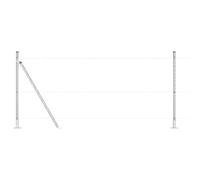 vidaXL Recinzione esterna industriale in acciaio zincato completo con 22 pali, 4 piastre di base angolari, recinzione da giardino in metallo resistente, altezza 110 cm, colore grigio, barriera di