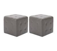 vidaXL Pouf 2 pz Grigio 30x30x30 cm in Similpelle