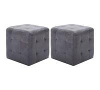 vidaXL Pouf 2 pz Grigio 30x30x30 cm in Similpelle Scamosciata