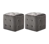 vidaXL Pouf 2 pz Grigio 30x30x30 cm in Velluto