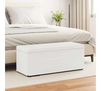 vidaXL Pouf Bianco Pelle Sintetica e Legno Ingegnerizzato