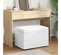 vidaXL Pouf Bianco Pelle Sintetica e Legno Ingegnerizzato