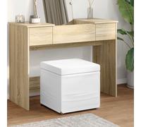 vidaXL Pouf Bianco Pelle Sintetica e Legno Ingegnerizzato