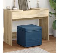 vidaXL Pouf Blu 41 x 41 x 40 cm Tessuto e Legno Ingegnerizzato