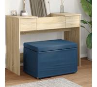 vidaXL Pouf Blu 61 x 41 x 40 cm Tessuto e Legno Ingegnerizzato
