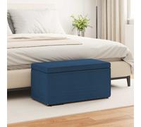 vidaXL Pouf Blu 81 x 41 x 40 cm Tessuto e Legno Ingegnerizzato