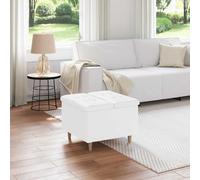 vidaXL Pouf con Storage Bianco 60 x 60 x 45 cm Pelle sintetica