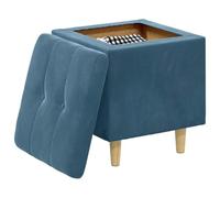 vidaXL Pouf con Storage Blu 40 x 40 x 45 cm Velluto