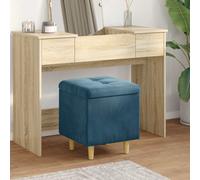 vidaXL Pouf Contenitore con Cuscino Blu 40 x 40 x 45 cm Velluto, Ottomano Moderno e stiloso, Seduta Imbottita, arredo Funzionale per Soggiorno e Ingresso, Decor Minimalista