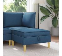 vidaXL Sgabello per divano con vano portaoggetti in tessuto blu, soggiorno, pouf moderno, robusto spazio di archiviazione, pratica imbottitura, design elegante e minimalista