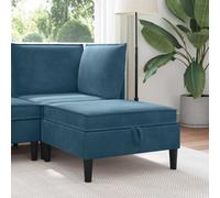vidaXL Sgabello per divano con deposito blu velluto, soggiorno, divano moderno, seduta in velluto chic, rettangolare, spazioso, mobili pratici ed eleganti