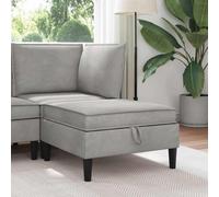 vidaXL Pouf con Storage Grigio Chiaro Velluto, Soggiorno, Divano Moderno, Elegante Stile Velour, Rettangolare, Ampio Spazio, Comodo e Cool