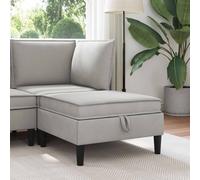vidaXL Pouf con Storage Grigio chiaro Velluto
