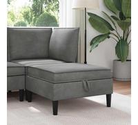 vidaXL Pouf con Storage Grigio Scuro Velluto