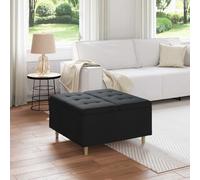 vidaXL Pouf con Storage Nero 80 x 80 x 45 cm Tessuto
