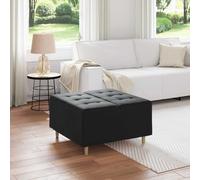 vidaXL Pouf con Storage Nero 80 x 80 x 45 cm Velluto