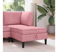 vidaXL Pouf con Storage Rosa Velluto, Soggiorno, Divano Moderno, Elegante Stile Velour, Rettangolare, Ampio Spazio, Comodo e Cool