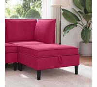 vidaXL Pouf con Storage Rosso Vino Velluto, Soggiorno, Divano Moderno, Elegante Stile Velour, Rettangolare, Ampio Spazio, Comodo e Cool