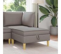 vidaXL Pouf con Storage Tortora 70 x 70 x 40 cm Tessuto