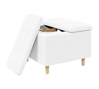 vidaXL Pouf contenitore Bianco 60 x 60 x 45 cm Pelle sintetica, Pouf moderno e resistente, seduta multifunzionale, soluzione per riporre, decor minimalista, vita organizzata
